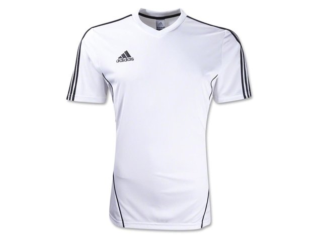Adidas Boys Estro 12 Soccer Jersey T-Shirt White/Black Size Youth - X-Small 