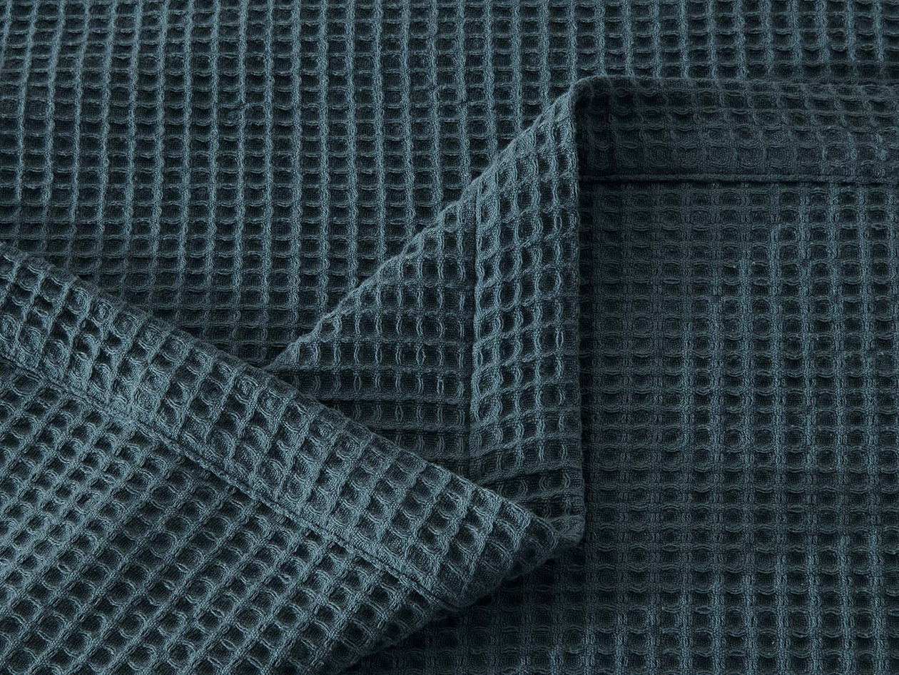Vintage Cotton Waffle Blanket (Queen/Indigo)