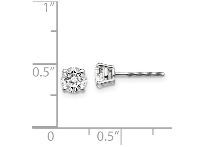1.00 Carat (ctw VS2-SI1, G-H-I) Round Diamond Solitaire Stud Earrings in 14K White Gold