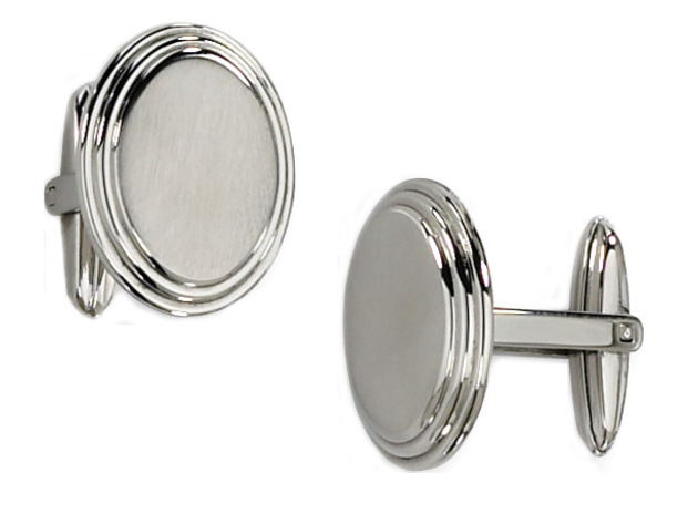 Stainless Steel Polished Chisel Cuff Links for Him