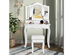 Costway Vanity Makeup Dressing Table Stool 4 Jewelry Wood Desk - White