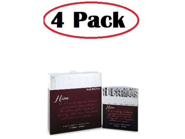 4 Pack of R U Serious Him by Rue Broca Eau De Parfum Spray 3.4 oz
