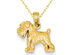 14K Yellow Gold Schnauzer Dog Charm Pendant Necklace with Chain