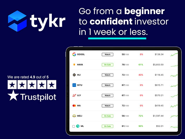 Stock Investing for Beginners + FREE Access to Tykr Software: Lifetime Subscription