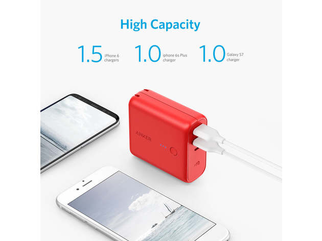 Anker PowerCore Fusion 5000mAh 2 in 1 Hybrid Charger Red StackSocial
