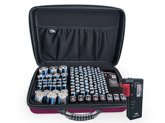 Flipo® Battery Storage Case (Raspberry/Large)