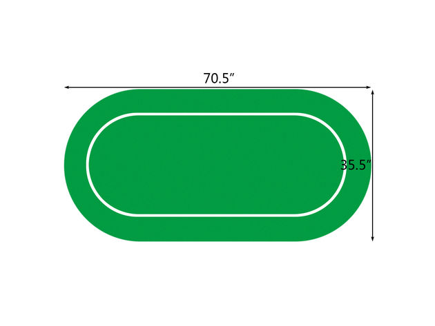 Costway 71'' x 36'' Poker Table Top Layout Rubber Foam Poker Mat 8 Players w/ Carrying Bag - Green