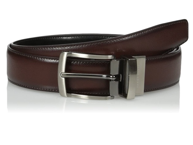Perry Ellis Men's Burnished Edge Belt Brown Size 38