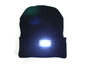 switch controls 5 LED lights knitted cap - Black