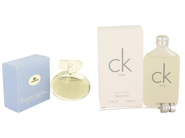 Gift set  Lacoste Inspiration by Lacoste Eau De Parfum Spray 1.7 oz And  CK ONE EDT Pour/Spray (Unisex) 1.7 oz
