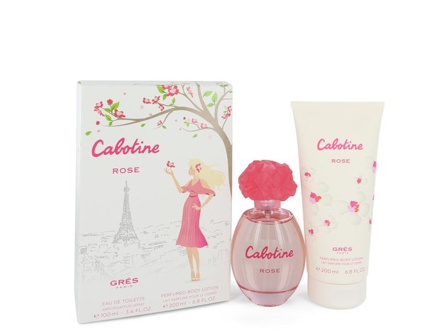 Cabotine Rose by Parfums Gres Gift Set -- 3.4 oz Eau De Toilette Spray + 6.7 oz Body Lotion