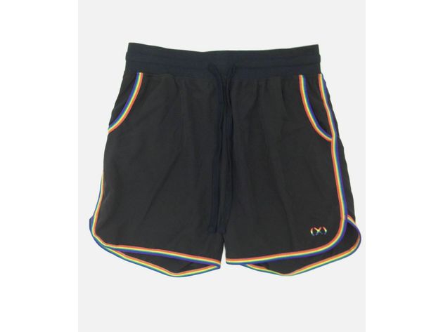 2[X]Ist Men's Rainbow Pride Jogger Shorts Black Size Large