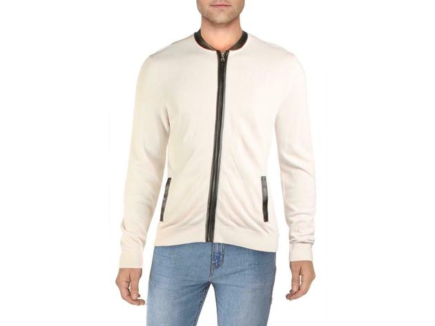 INC International Concepts Men's Zip-Front Cardigan Snowfall White Size 3 Extra Large