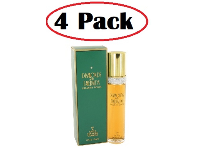 4 Pack of DIAMONDS & EMERALDS by Elizabeth Taylor Eau De Toilette Spray 1.7 oz