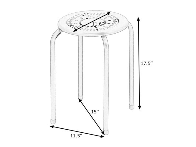 Costway Set of 6 Stackable Metal Stool Set Daisy Backless Round Top Kitchen - Black