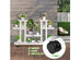 Costway 4-Tier Rolling Flower Rack Wood Plant Stand Casters 12 Pots Bonsai Display Shelf - White