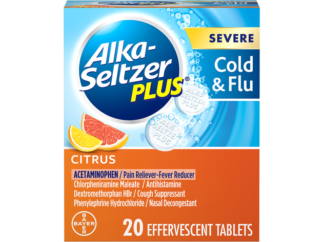 Alka-Seltzer Plus Effective Severe Cold & Flu Citrus Effervescent ...