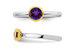 2/5 Carat Amethyst Solitaire Ring (ctw) in Sterling Silver with Gold Plating - 10