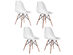 COSTWAY Set of 4 Mid Century Modern Style Dining Side Chair Wood Leg - White