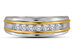 Mens Diamond Wedding Band 1/4 Carat (ctw Color H-I, Clarity I2-I3) in 10K White and Yellow Gold - 12
