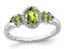 Three Stone Natural Peridot 4/5 Carat (ctw) Ring in Sterling Silver with Diamonds 1/12 Carat (ctw) - 8