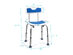 Costway Shower Bath Chair 6 Adjustable Height Non-Slip Bathtub Stool w/ Padded Back&Seat - Blue + Sliver