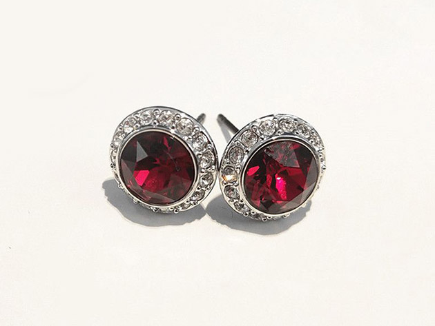 Swarovski Angelic Collection Stud Earrings (Red)