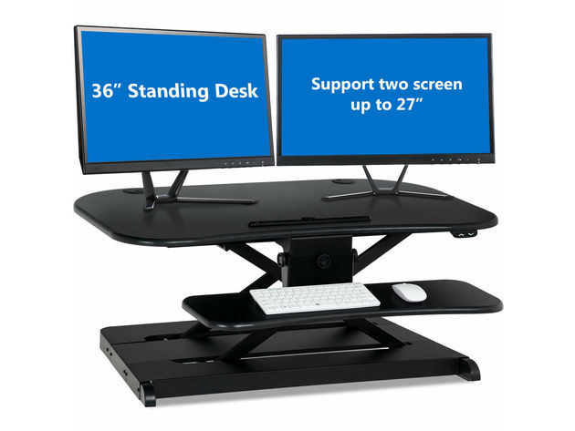 Costway Electric Standing Desk Height Adjustable Tabletop Sit To Stand Riser Monitor New