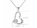 "I Love You Mom" 18K White Gold Heart Necklace with Swarovski Crystals