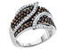 1.00 Carat (ctw I-J, I2-I3) White & Champagne Diamond Ring in 10K White Gold - 8.5