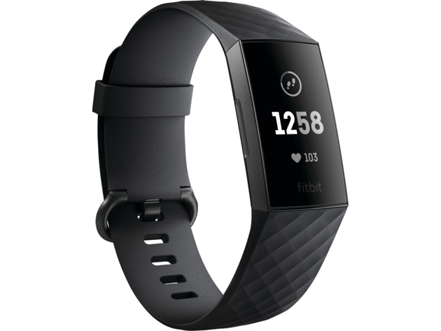 Fitbit Charge 3 Fitness Activity Tracker + Heart Rate Graphite/Black (Distressed Box)