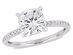 2.00 Carat (ctw) Synthetic Moissanite Engagement Ring in 14K White Gold with Diamonds 1/10 Carat (ctw I1-I2) - 7