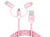 Naztech 6' Hybrid 3-in-1 MFi-Certified Charge & Sync Cable (Rose Gold/3-Pack)