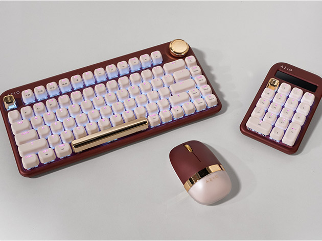 AZIO IZO Keyboard, Mouse, & Accessories Bundle (Baroque Rose)