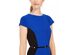 Jessica Howard Women's Belted Colorblocked Fit & Flare Dress Bright Blue Size 14
