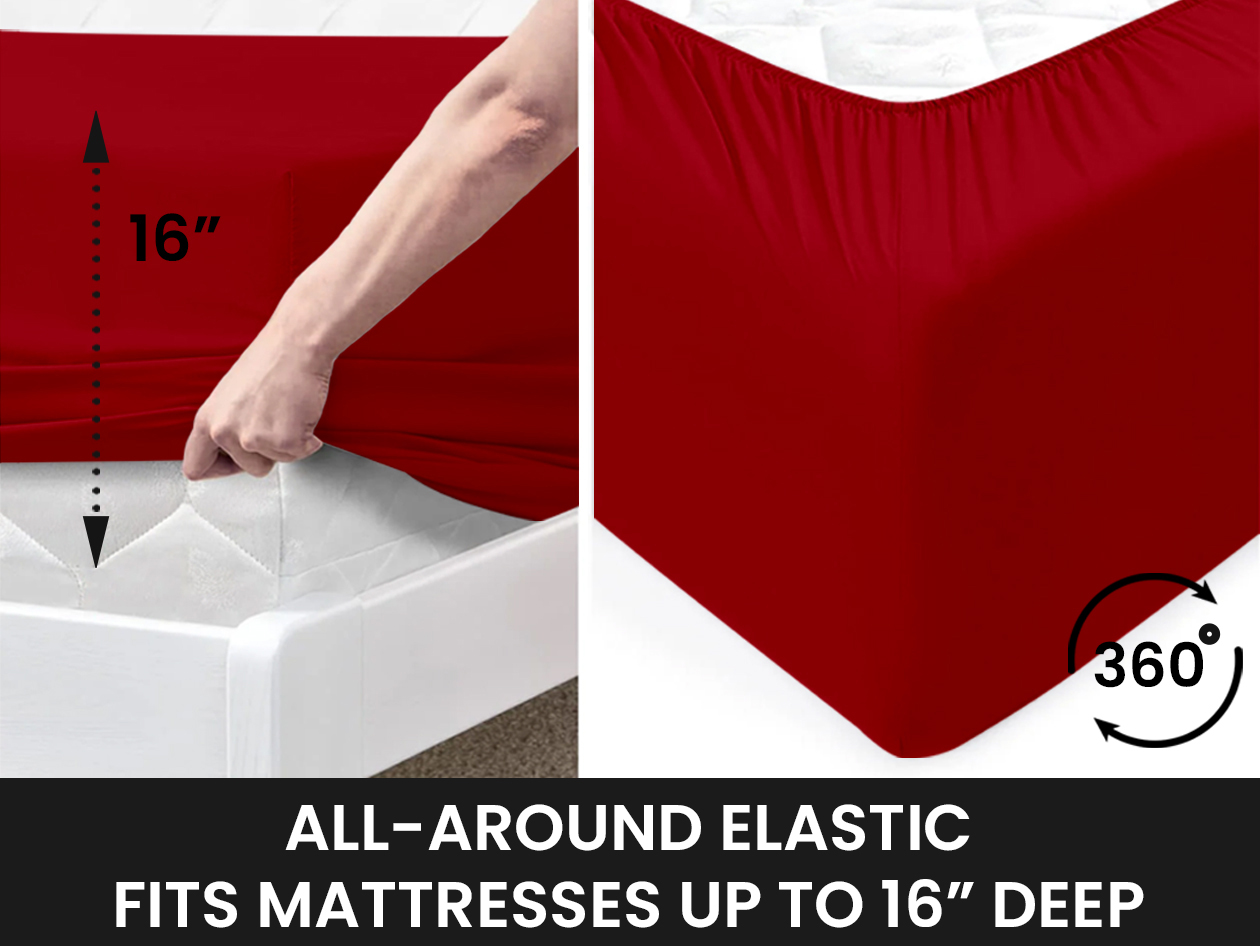 Super-Soft 1800 Series Bamboo Blend 6-Piece Sheet Set (Burgundy/Full)
