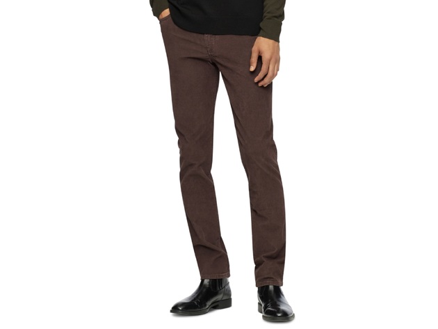 Calvin Klein Men's Slim-Fit Stretch Corduroy Pants Brown Size 32X30