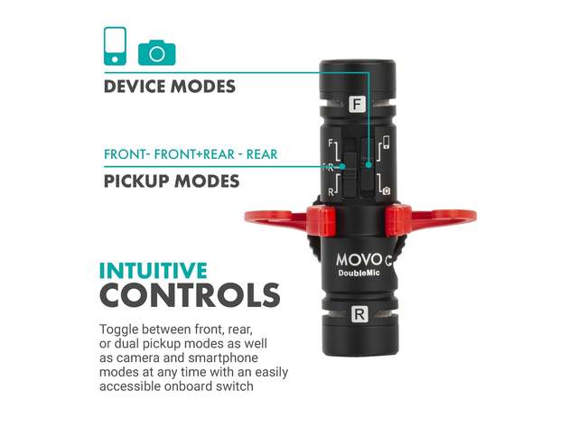 Dual-Sided Capsule Shotgun Microphone | DoubleMic | Movo