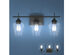 Costway 3-Light Wall Sconce Modern Bathroom Vanity Light Fixtures with Clear Glass Shade - Matte Black