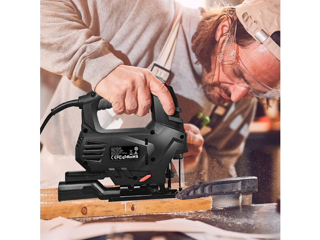 Ultimate Force 800W Electric Orbital Laser Jigsaw 5 Variable Speeds Woodwork Cutting w/6 Blades