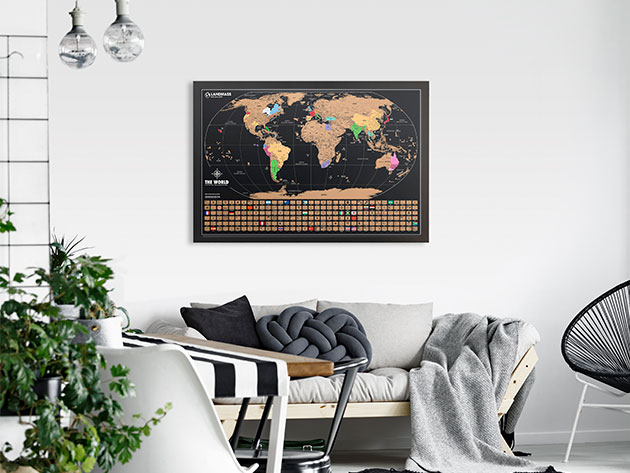 World Travel Tracker Scratch Off Map® (Black/XL)