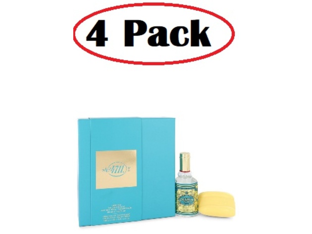 4 Pack of 4711 by 4711 Gift Set -- 3 oz Eau De Cologne Spray + 3.5 oz Soap