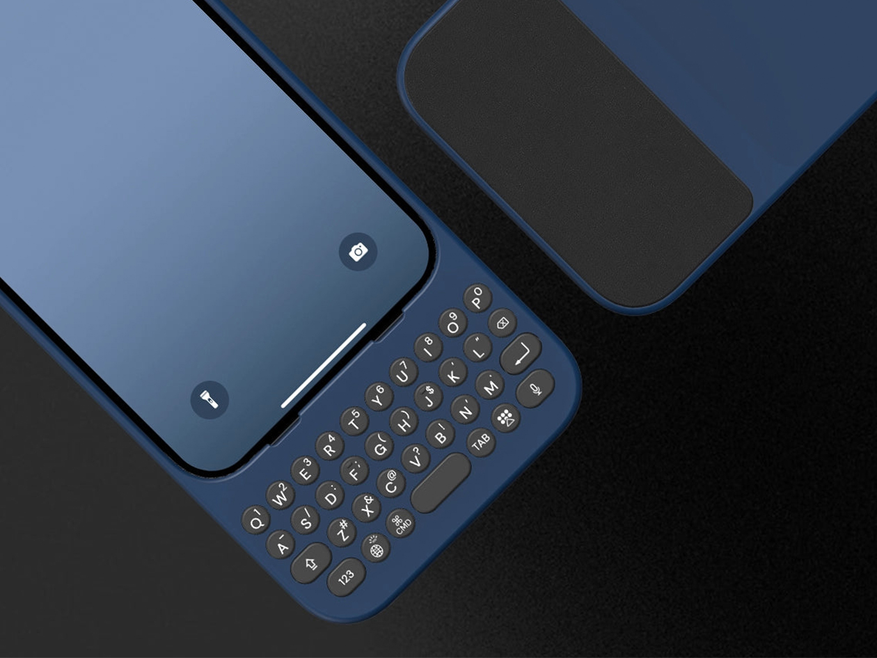 Clicks Keyboard Phone Case for (Royal Ink/iPhone 15 Pro)