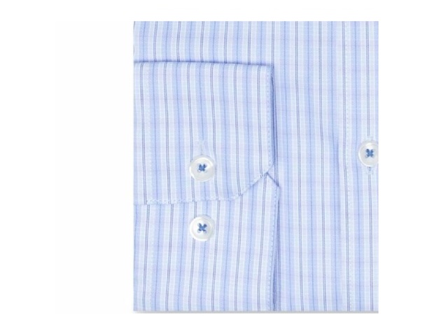 Ryan Seacrest Distinction Men's Plaid Print Dress Shirt Blue Size 16.5x34-35