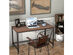 Costway Rolling Computer Desk Metal Frame PC Laptop Table Wood Top Study Workstation - as pic