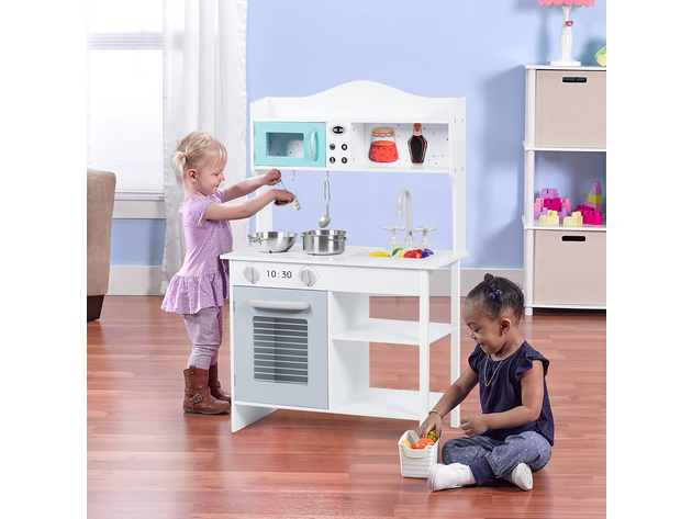 Costway Kids Kitchen Playset Cookware Cooking Set with Pots & Pans 