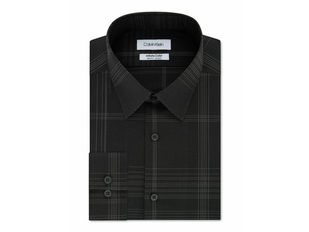 Calvin Klein Men's Infinite Color Slim-Fit Non-Iron Stretch Check Dress Shirt Dark Gray Size 32-33 | StackSocial Calvin Klein Men's Infinite Color Slim-Fit Non-Iron Stretch Check Dress Shirt Dark Gray Size 32-33 | StackSocial