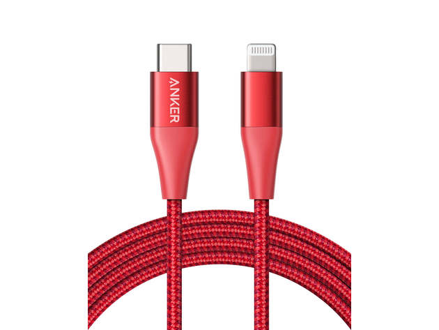 Anker USB C to Lightning Cable (Apple MFI Certified/6ft/Red)