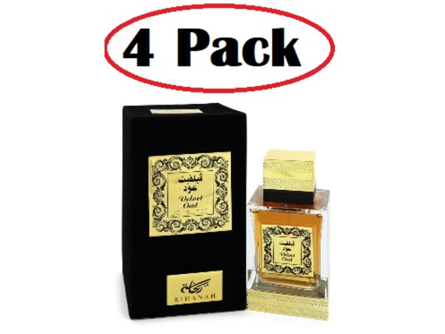 4 Pack of Rihanah Velvet Oud by Rihanah Eau De Parfum Spray 4.2 oz