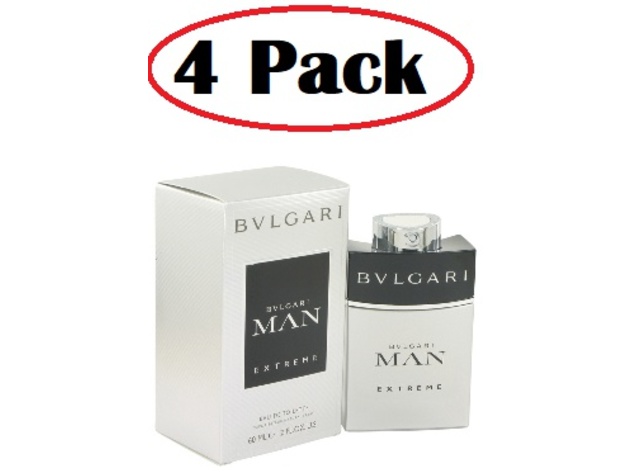 4 Pack of Bvlgari Man Extreme by Bvlgari Eau De Toilette Spray 2 oz